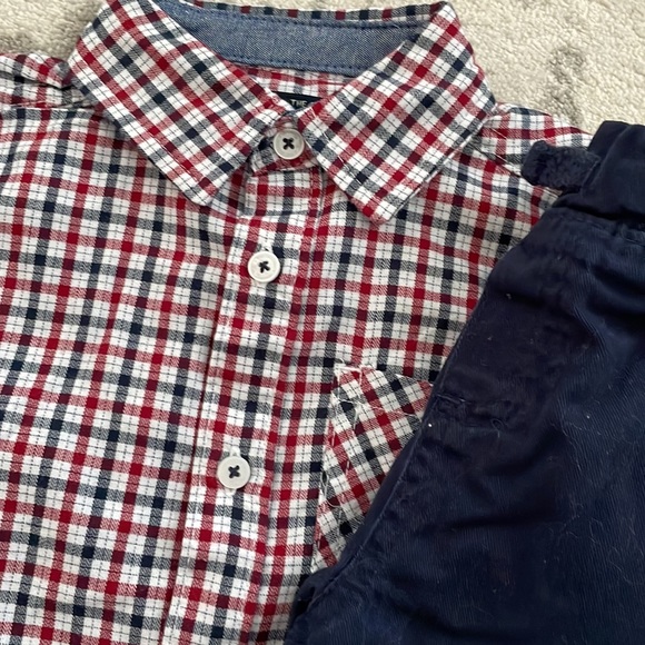 18m Ben Sherman plaid dress shirt with pants - Picture 2 of 6